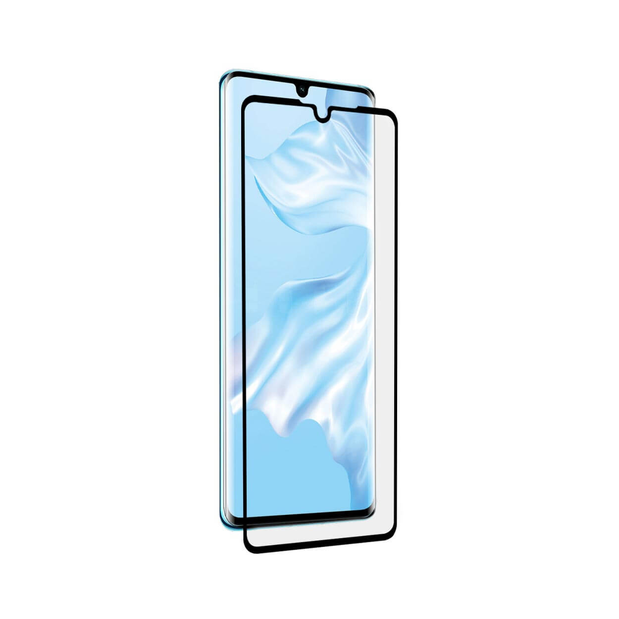Huawei p30 pro heltäckande hd skärmskydd kolfiber härdat glas