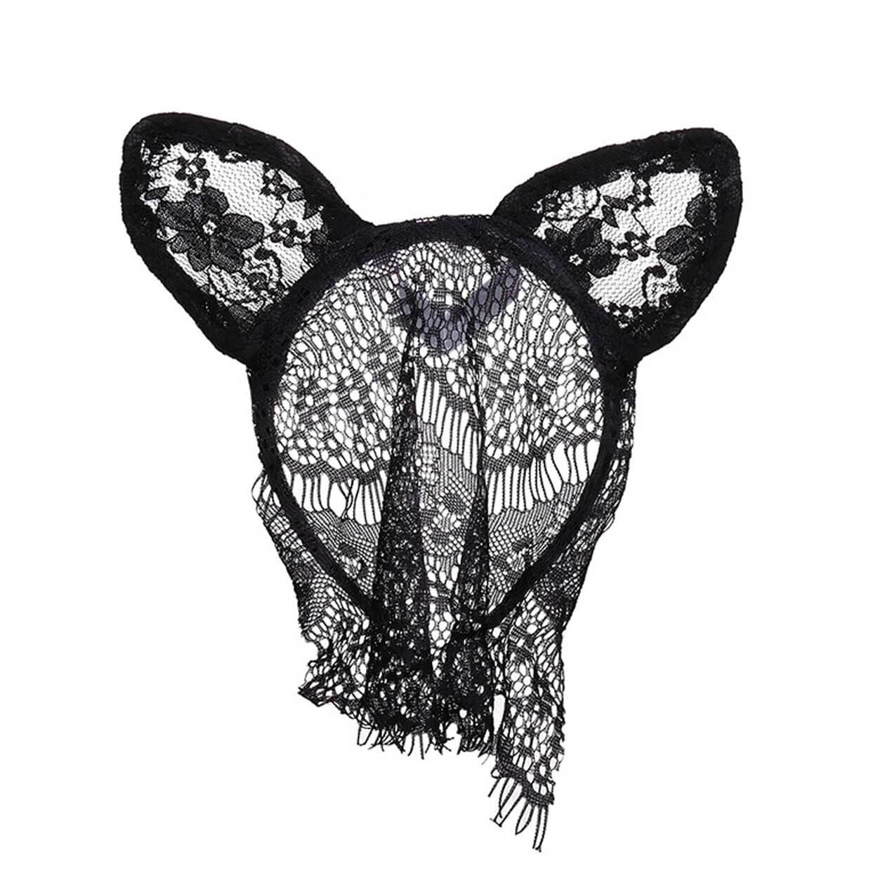 Svarta ögonmask ansiktsmask i spets lace maskerad mask bunny