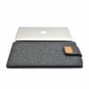 Datorfodral laptopfodral sleeve mörkgrå filt kardborre