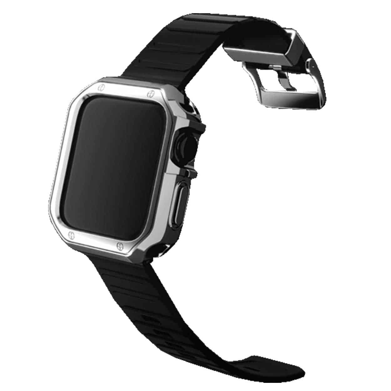 Apple watch 38/40/41mm svart armband + tpu skal bumper svart