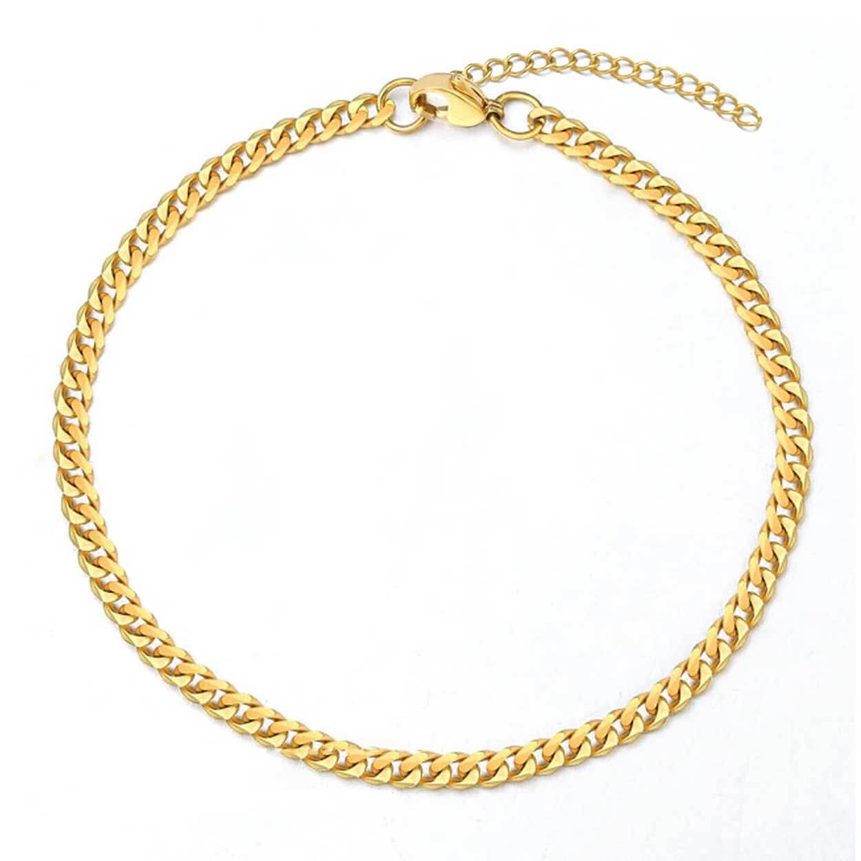 Justerbar pansanlänk kedjearmband guld kedja 3mm