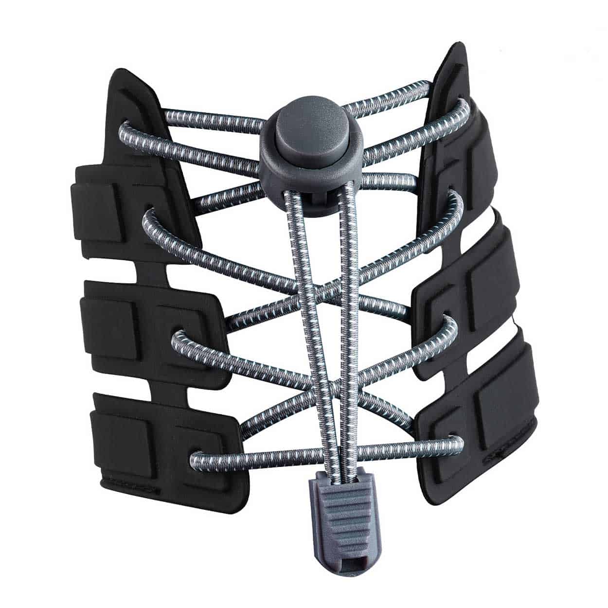 Elastiska skosnören (inklusive dragsko) - no tie shoelaces - mörk grå
