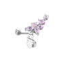 Fake navelpiercing clip-on navelring utan hål fjäril kristall rosa