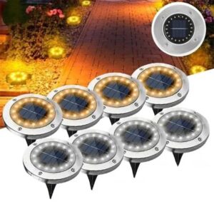 8-pack solcell spotlights led markbelysning