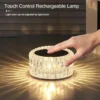 Uppladdningsbar kristall bordslampa touch led rgb med usb och fjärrkontroll
