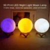 3d rgb månlampa med fjärrkontroll | 15 fäger och 4 lägen nattlampa 14cm