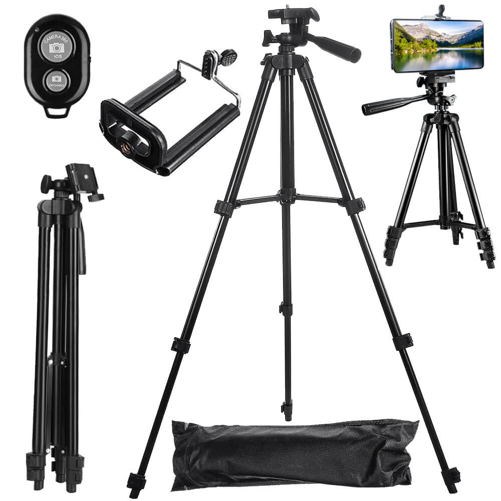 Tripod kamerastativ med fjärrkontroll för mobil