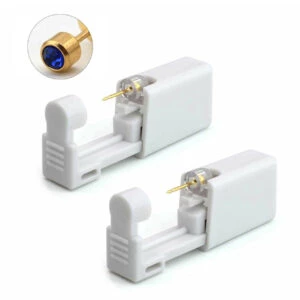 2-pack Öronhåltagningskit Läkesmycke Guld Mörkblå