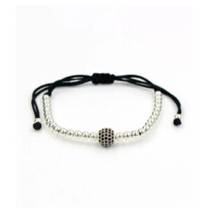 Elegant Och Stilrent Armband Lux Macrame Kopparkulor (silver)