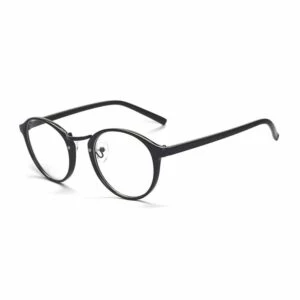 Svarta Runda Ovala Glasögon Klarglas Klart Glas Utan Styrka