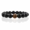 Handgjort Armband Tigerseye Svarta Stenpärlor