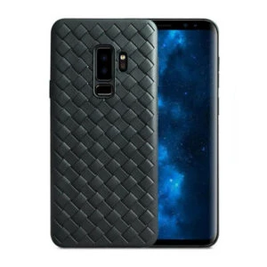 Samsung galaxy s9 plus mobilskal flätat svart läder skinn