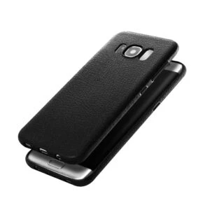 Samsung galaxy s8 mobilskal svart läder skinn