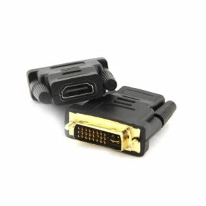 Guldpläterad dvi till hdmi adapter 1080p 4k uhd 3d tv