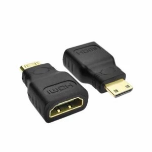 Guldpläterad mini hdmi till hdmi adapter 1080p 4k uhd 3d tv