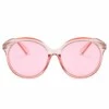 Rosa genomskinliga runda ovala solglasogon glasogon med ljust glas 2