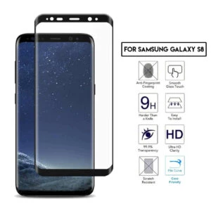 Galaxy s8 3d curve hd skärmskydd kolfiber härdat glas