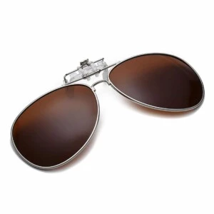 Clip-on Pilot Solglasögon Brun - Fäst På Befintliga Glasögon!