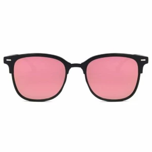 Svarta Clubmaster Solglasögon Rosa Spegelglas