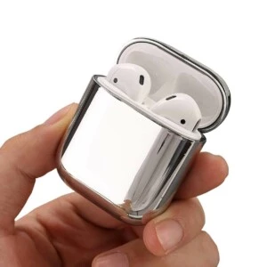 Airpods 1/2 case fodral stötsäkert skyddsfodral silver