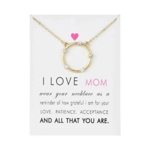 Gåvohalsband i love mom mamma mor mors dag halsband guld