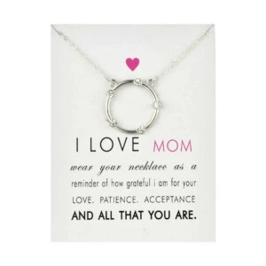 Gåvohalsband i love mom mamma mor mors dag halsband silver