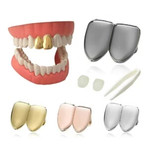 Grillz Hiphop Guld Dubbelt Tandsmycke Bling Guldtand A$ap