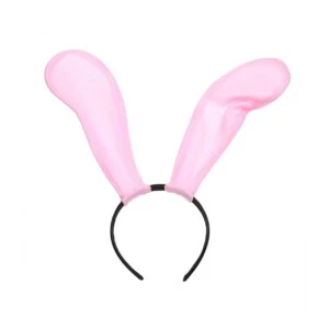 Stora Rosa Böjbara Kaninöron I Tyg Maskerad Utklädnad Bunny