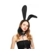 Stora svarta böjbara kaninöron i tyg maskerad utklädnad bunny