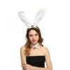 Stora Vita Böjbara Kaninöron I Tyg Maskerad Utklädnad Bunny