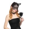 Svarta ögonmask ansiktsmask i spets lace maskerad mask bunny