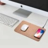 Universal trådlös laddare qi musmatta 10w android apple trä