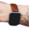 Apple watch 38/40 1/2/3/4/5/6/se ljusbrunt läderarmband skinn