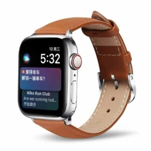 Ljusbrunt läderarmband apple watch 42/44/45 1/2/3/4/5/6/7/se