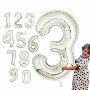 Enorma Sifferballonger I Silver För Födelsedag Fest 102cm