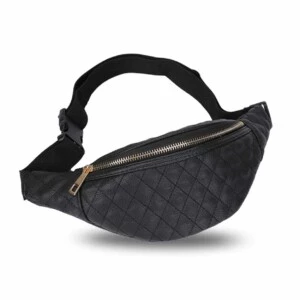 Svart quiltad midjeväska magväska bum bag cross body