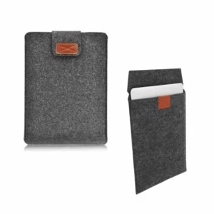 Datorfodral laptopfodral sleeve mörkgrå filt kardborre