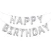 Happy Birthday Ballonger Fest Födelsedag Kalas Silver