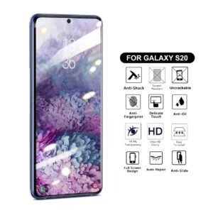 Heltäckande galaxy s20 skärmskydd nanoedge skyddsplast