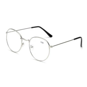 Retro Runda Läsglasögon Glasögon Styrka 2.0 Silver
