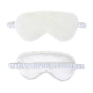Mjuk lurvig vit sovmask fluffig ögonmask flyg resor