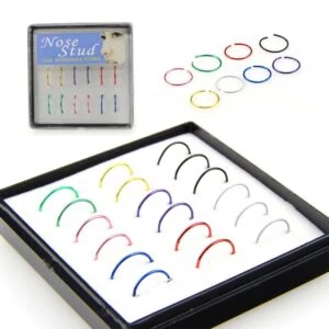18-pack Fake Piercing Öron Läpp Näsring Septum Läppring
