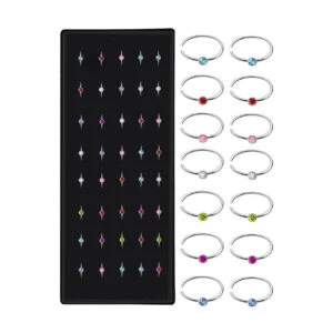 40-pack Fake Piercing Öron Läpp Näsa Septum Diamant