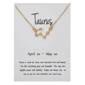 Stjärntecken halsband oxen taurus gåvohalsband guld