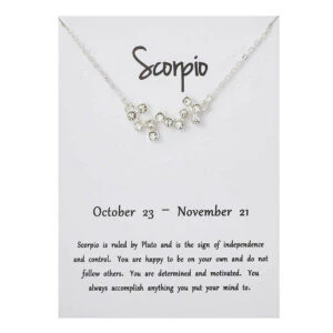 Stjärntecken Halsband Skorpionen Scorpio Gåvohalsband Silver