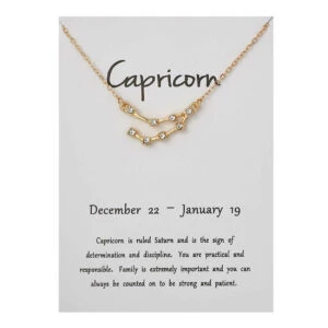 Stjärntecken Halsband Stenbocken Capricorn Gåvohalsband Guld