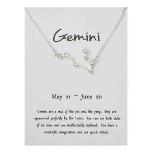 Stjärntecken halsband tvillingarna gemini gåvohalsband silver