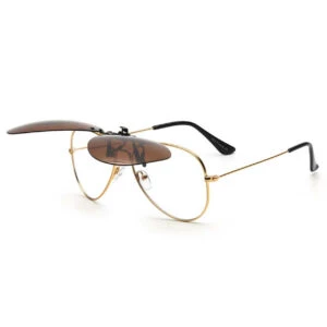 Clip-on solglasögon pilotglasögon aviator brun