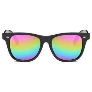 Svarta Wayfarer Solglasögon Blått Spegelglas