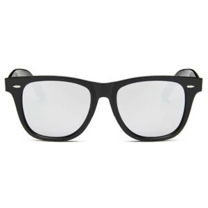 Svarta Wayfarer Solglasögon Blått Spegelglas